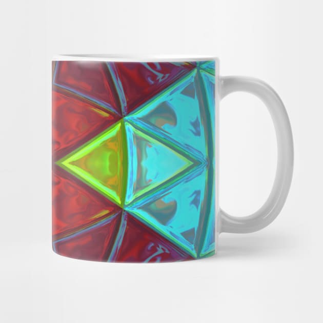 Mosaic Kaleidoscope Flower Red Blue and Green by WormholeOrbital